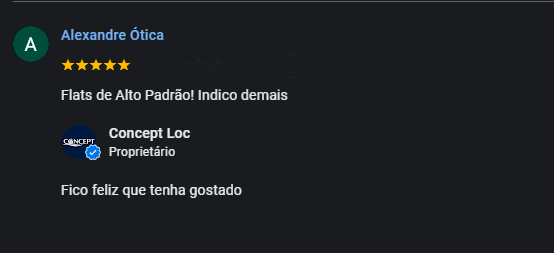 Print da avaliação 4 de cliente Alexandre Ótica